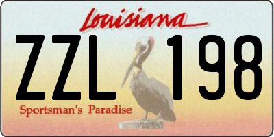 LA license plate ZZL198
