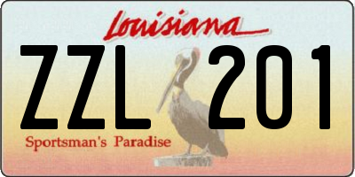 LA license plate ZZL201