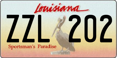 LA license plate ZZL202