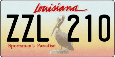 LA license plate ZZL210