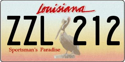 LA license plate ZZL212