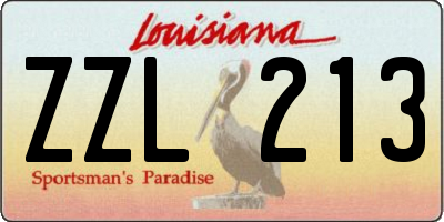 LA license plate ZZL213