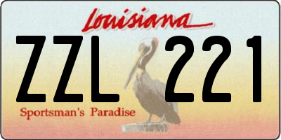 LA license plate ZZL221