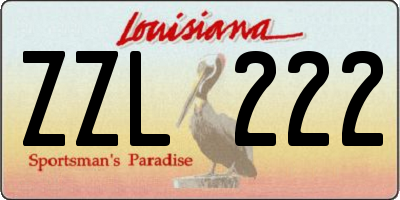 LA license plate ZZL222