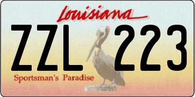 LA license plate ZZL223