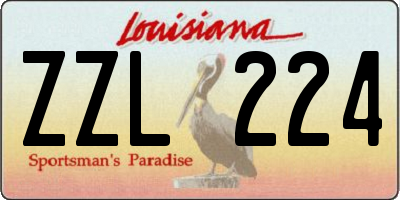 LA license plate ZZL224