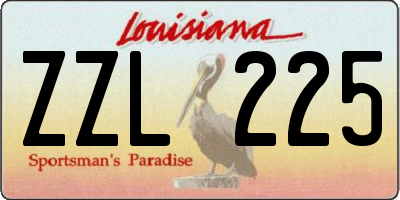 LA license plate ZZL225