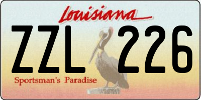 LA license plate ZZL226