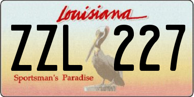 LA license plate ZZL227