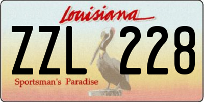 LA license plate ZZL228