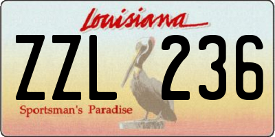 LA license plate ZZL236