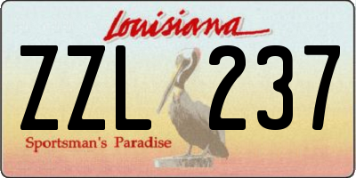 LA license plate ZZL237