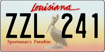 LA license plate ZZL241