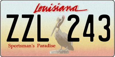 LA license plate ZZL243