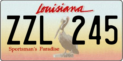 LA license plate ZZL245