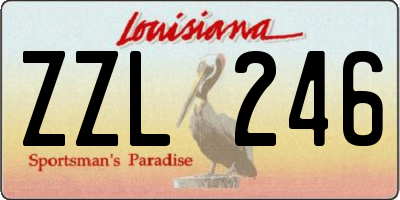 LA license plate ZZL246