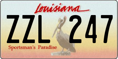 LA license plate ZZL247