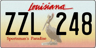 LA license plate ZZL248