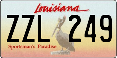 LA license plate ZZL249