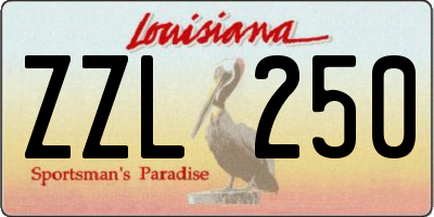 LA license plate ZZL250