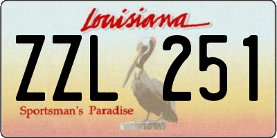 LA license plate ZZL251