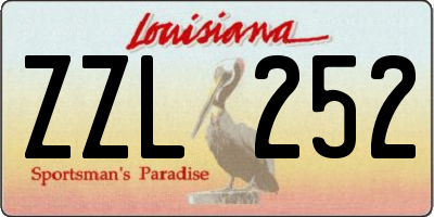 LA license plate ZZL252