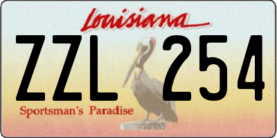 LA license plate ZZL254