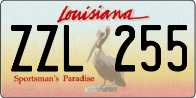 LA license plate ZZL255