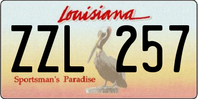 LA license plate ZZL257