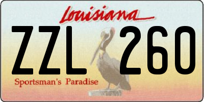 LA license plate ZZL260