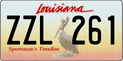 LA license plate ZZL261