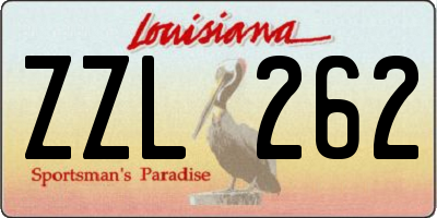 LA license plate ZZL262