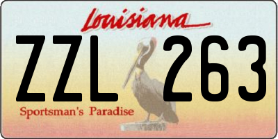 LA license plate ZZL263