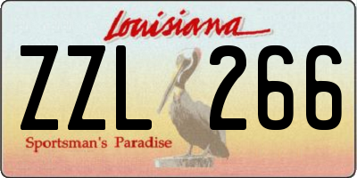 LA license plate ZZL266