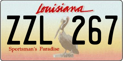 LA license plate ZZL267