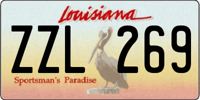 LA license plate ZZL269