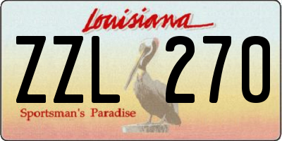 LA license plate ZZL270