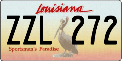 LA license plate ZZL272