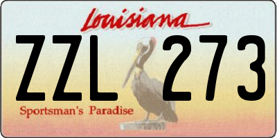 LA license plate ZZL273