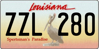 LA license plate ZZL280