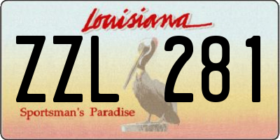 LA license plate ZZL281