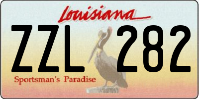 LA license plate ZZL282