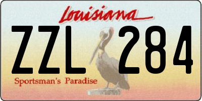 LA license plate ZZL284