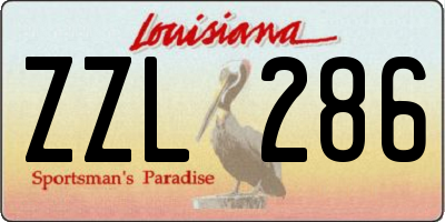 LA license plate ZZL286