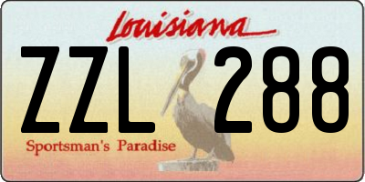 LA license plate ZZL288