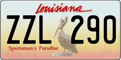 LA license plate ZZL290