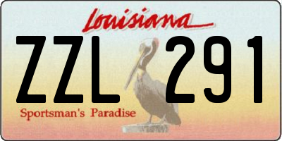 LA license plate ZZL291