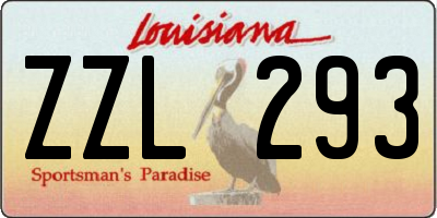 LA license plate ZZL293