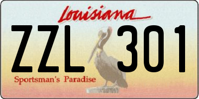 LA license plate ZZL301