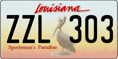 LA license plate ZZL303